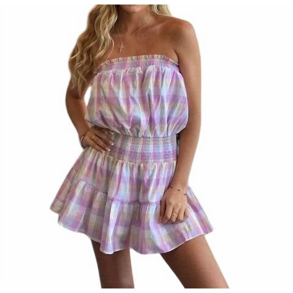 NEW DAY + MOON check romper in pastel